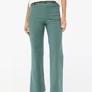 NWT J. Crew Factory Lizzie High Rise Wide Leg Patch Pocket Pants, Size 28, Green